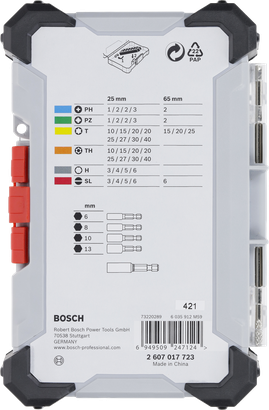 Bộ tua vít siêu cứng Bosch gồm 43 chiếc.